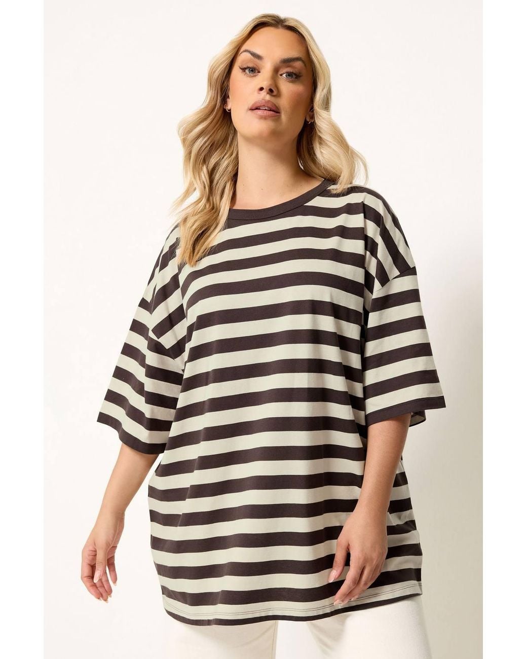 Yours Natural Boxy Stripe T-Shirt
