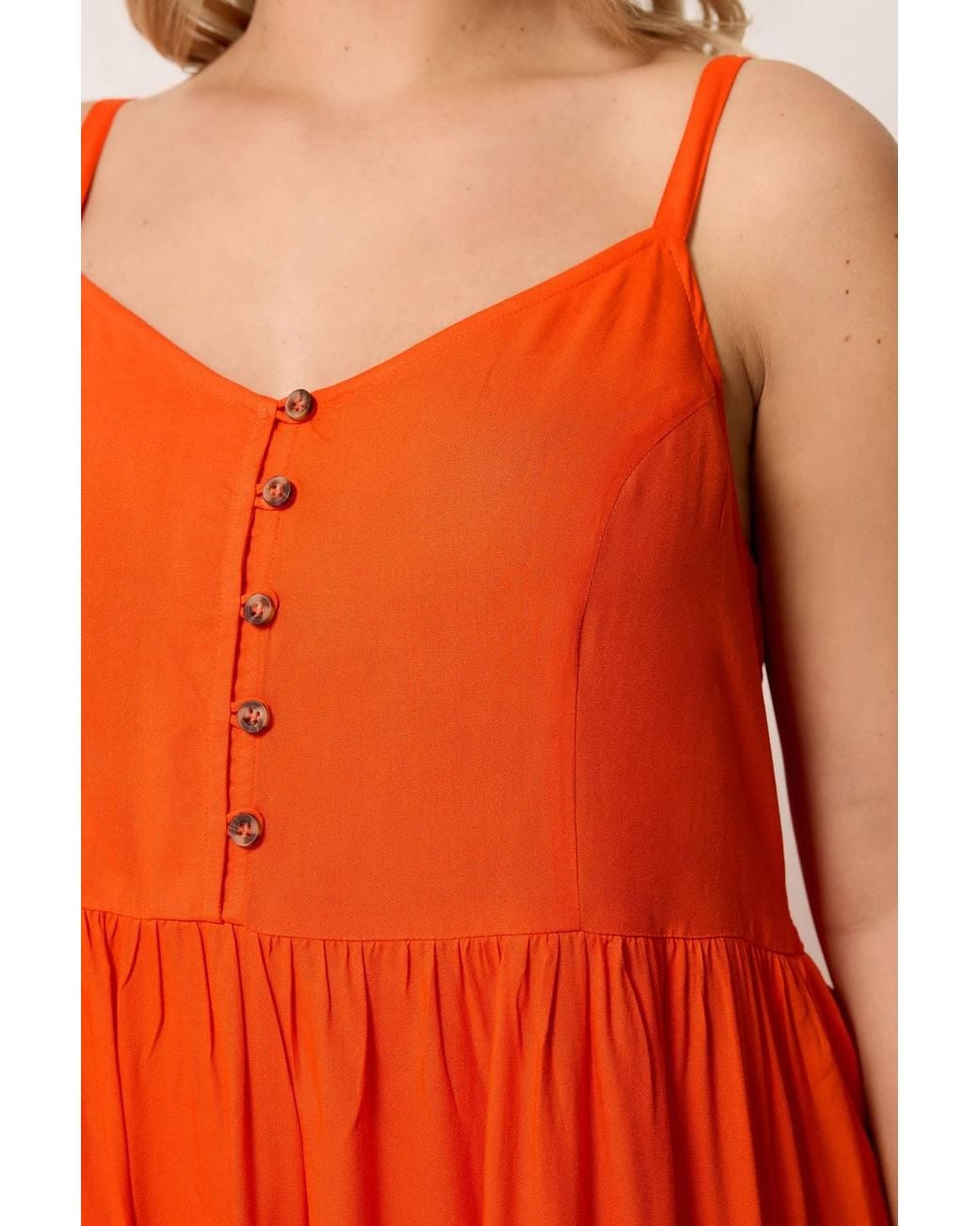 Yours Orange Strappy Midi Sundress