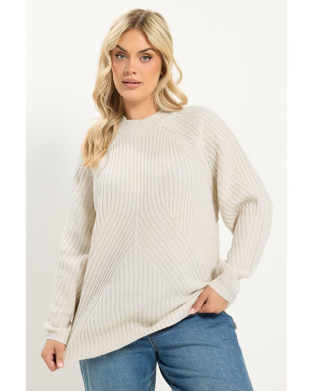 Yours White Stitch Detail Jumper