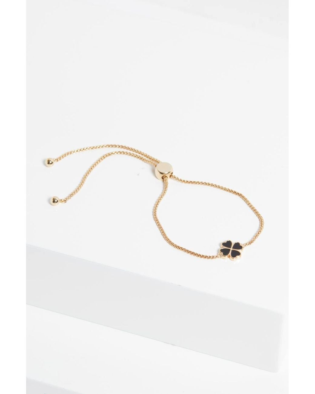 Jon Richard White Plated & Jet Enamel Heart Clover Toggle Bracelet