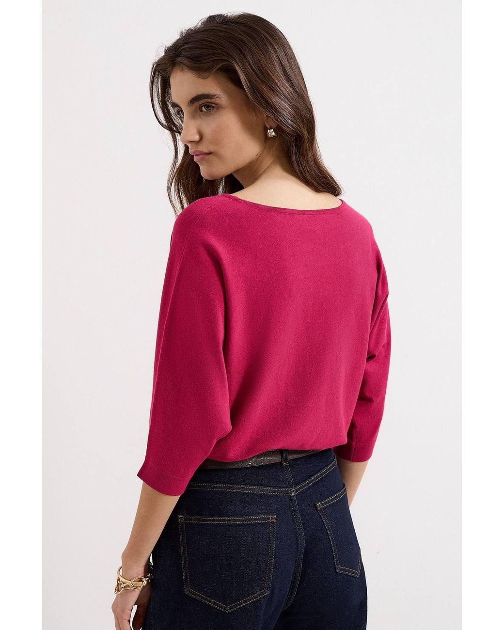 Phase Eight Red Cristine Draped Knit Jumper