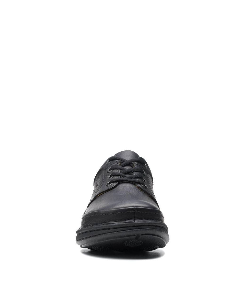 Clarks Black Nature Three Leather Derby Shoes, Lace Up for men