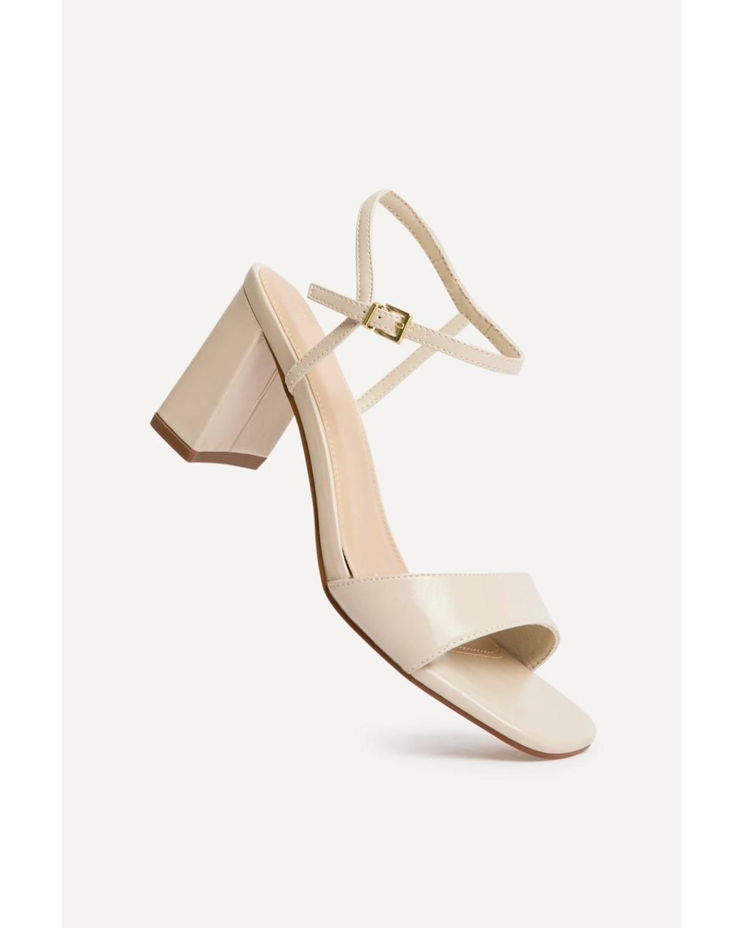 Linzi Natural Reveal Faux Leather Block Heeled Sandals