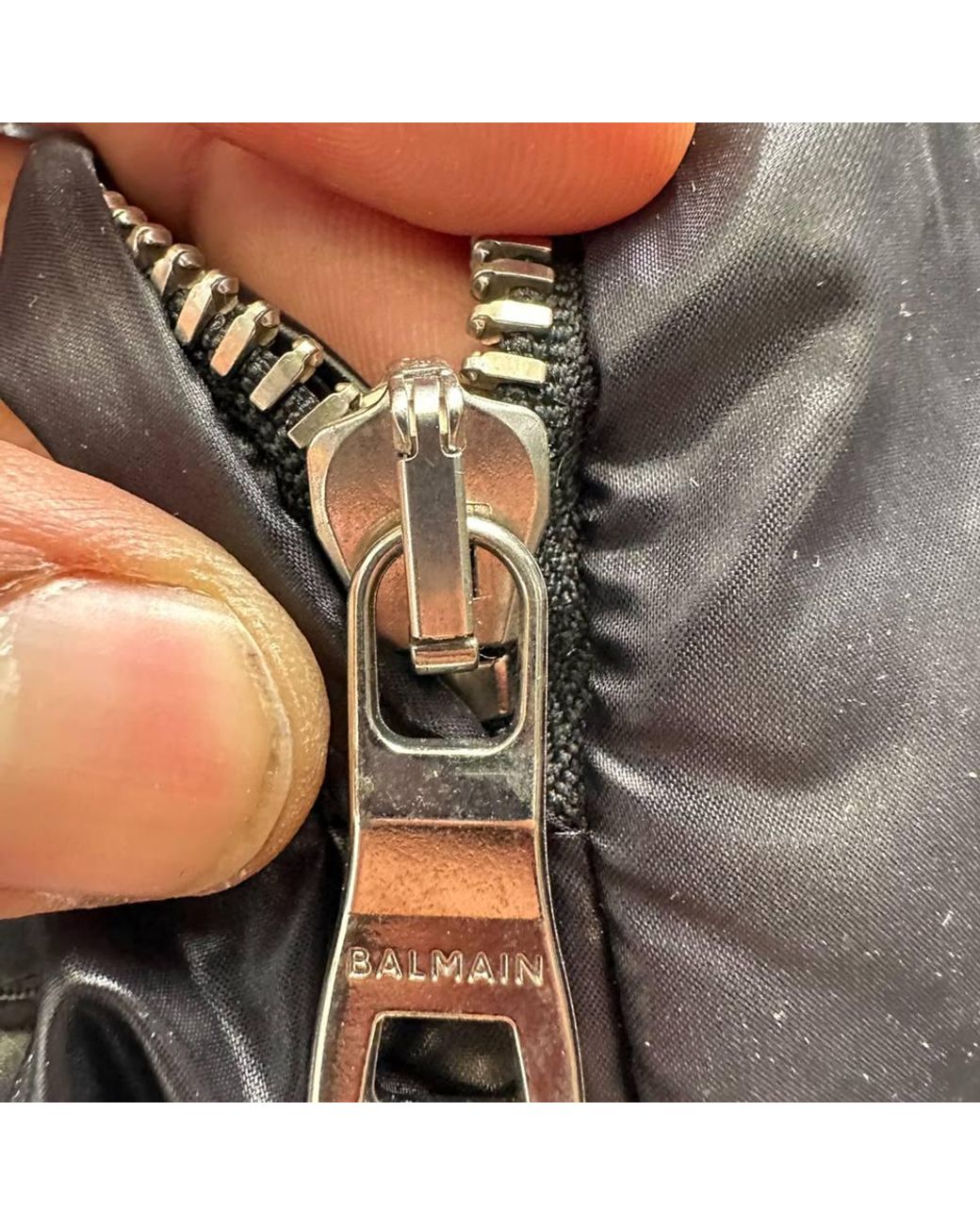 Balmain Gray Preloved Double-Breasted Quilted Puffer Down Jacket