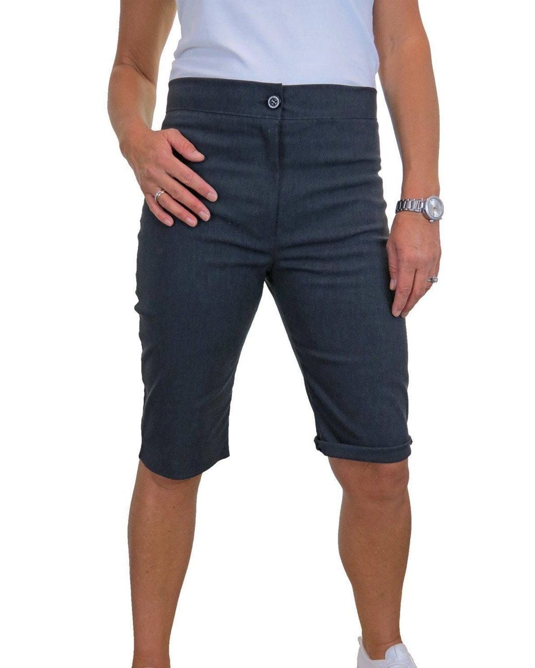 Paulo Due Blue Everyday Stretch Knee Length Shorts