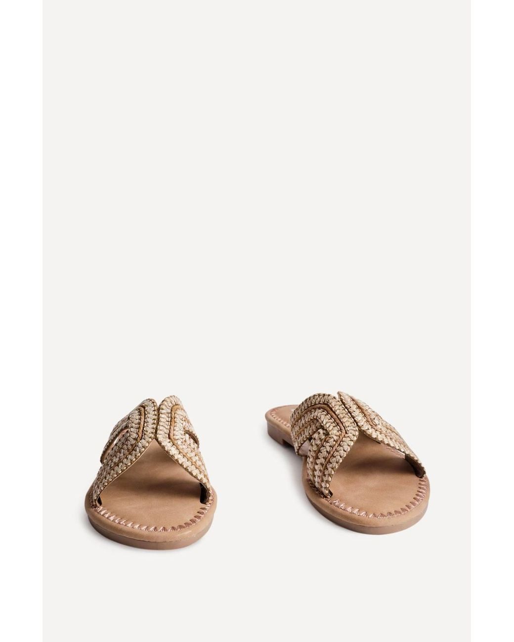 Linzi Natural Solar Flat Slider Sandals
