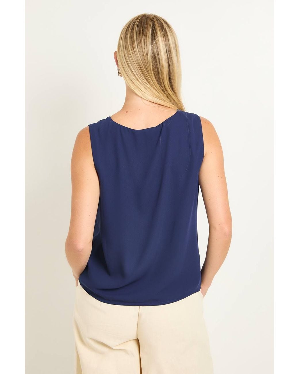 Wallis Blue Petite V Neck Cami Top