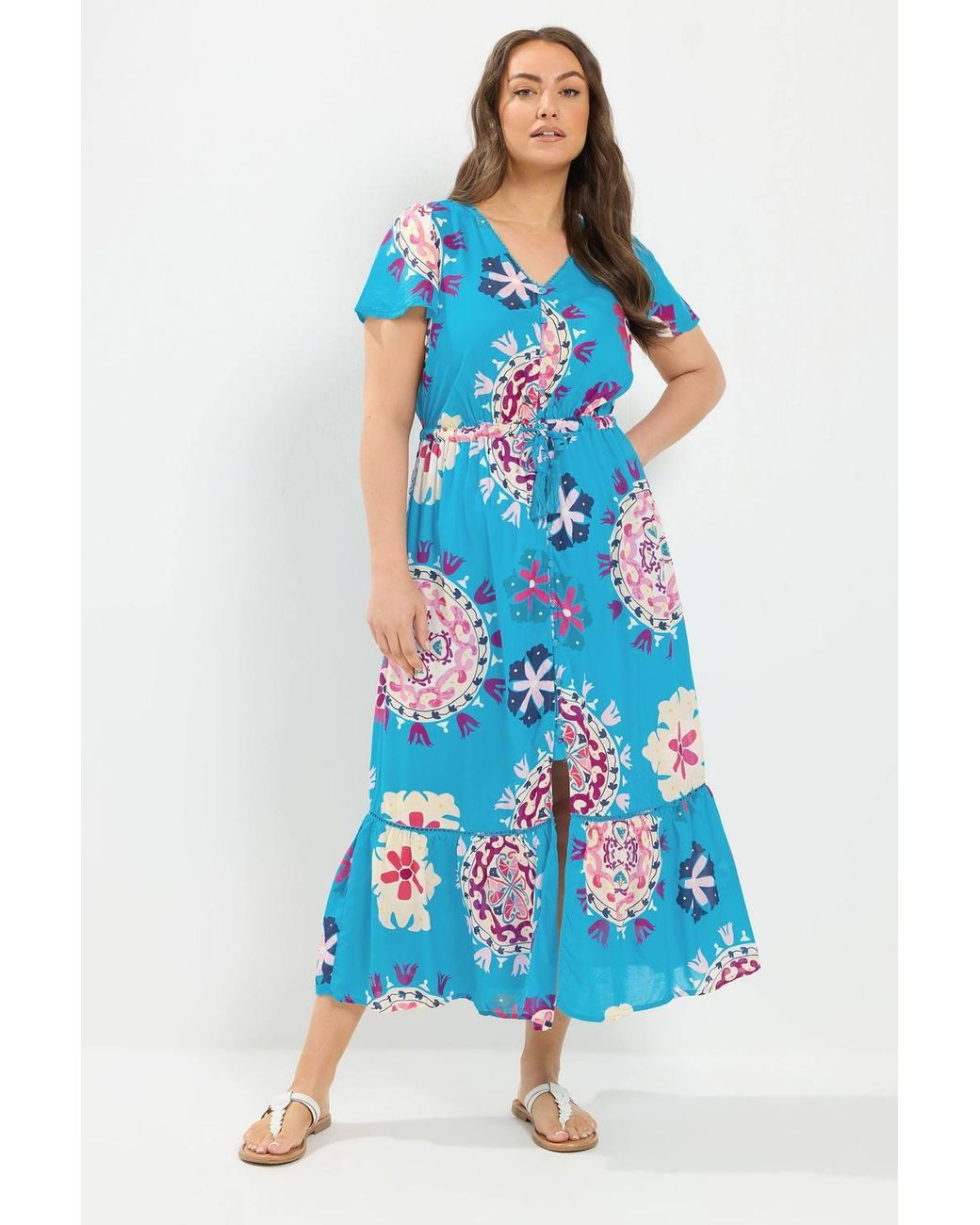 Yours Blue Printed Maxi Dress