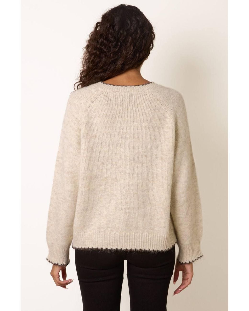 Blue Vanilla Natural Long Sleeve Round Neck Cardigan