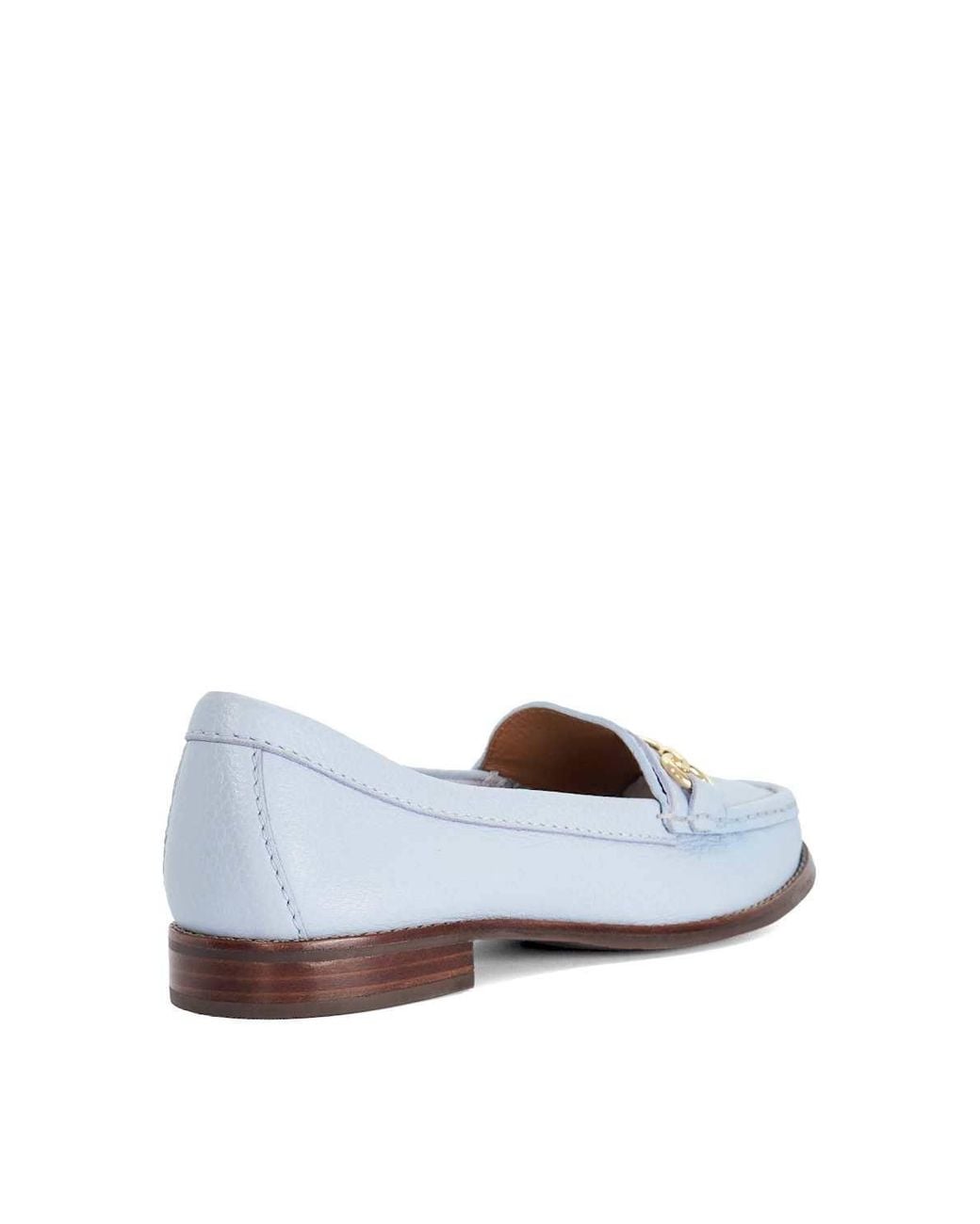 Dune White Wide Fit 'Glenny' Leather Loafers