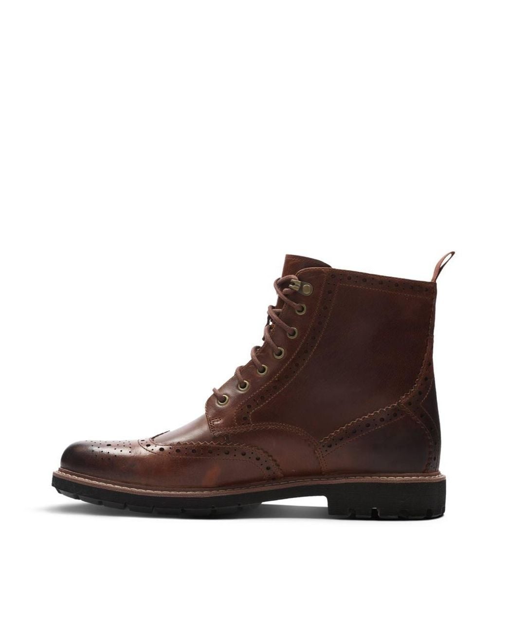 Clarks Brown Batcombe Lord Dark Tan Leather Ankle Boots, Lace Up for men