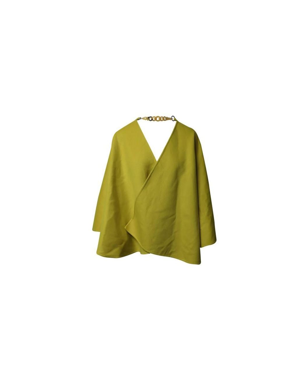 Ermanno Scervino Green Preloved Wide Sleeve Cape-Coat Wool