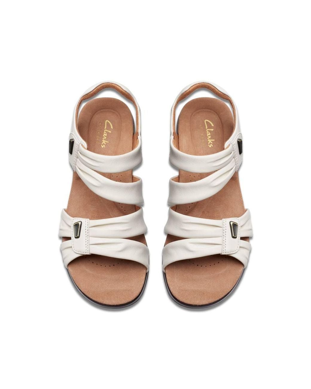 Clarks Brown Kitly Ave Leather Flat Sandals