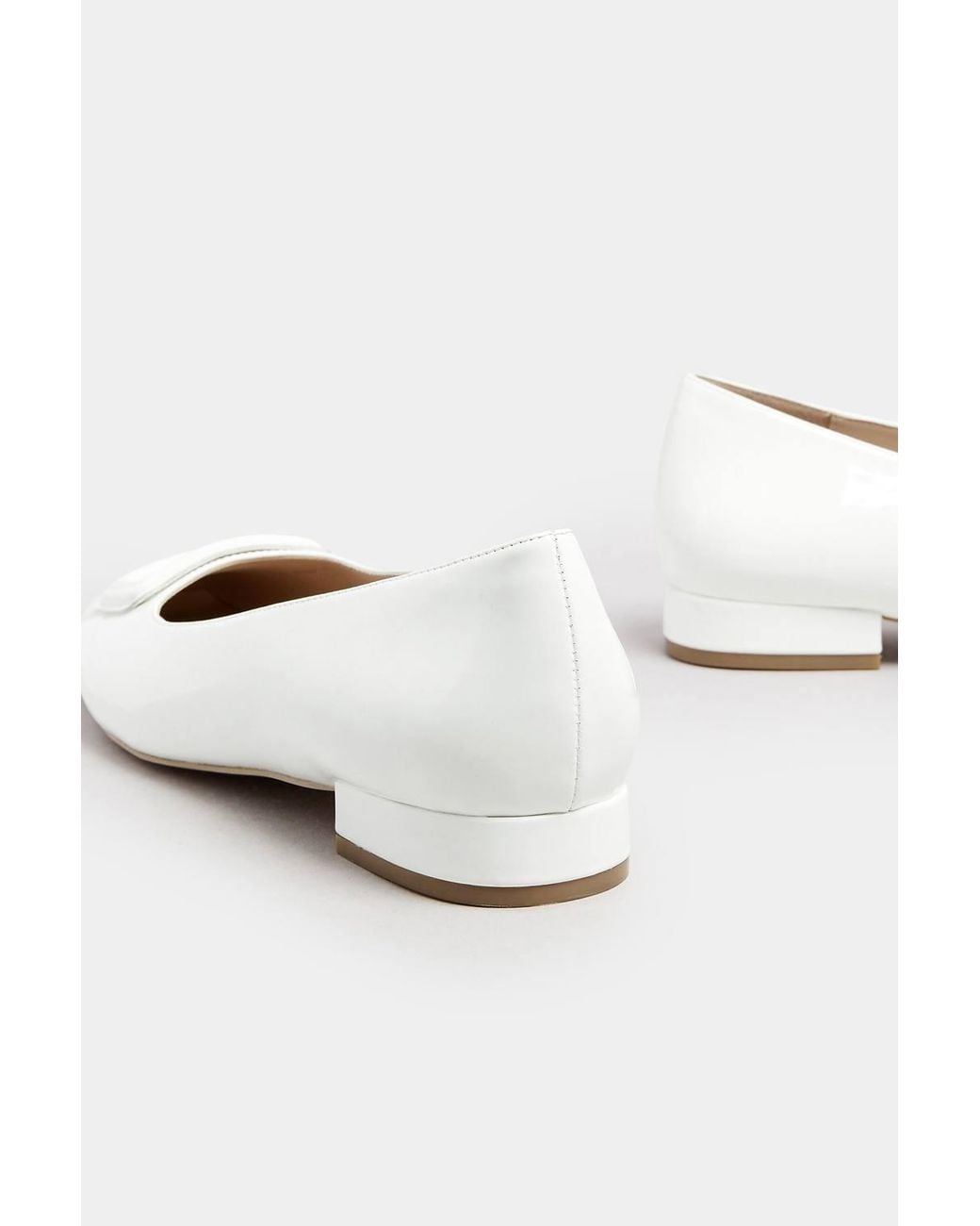 Long Tall Sally Blue Patent Square Toe Flats