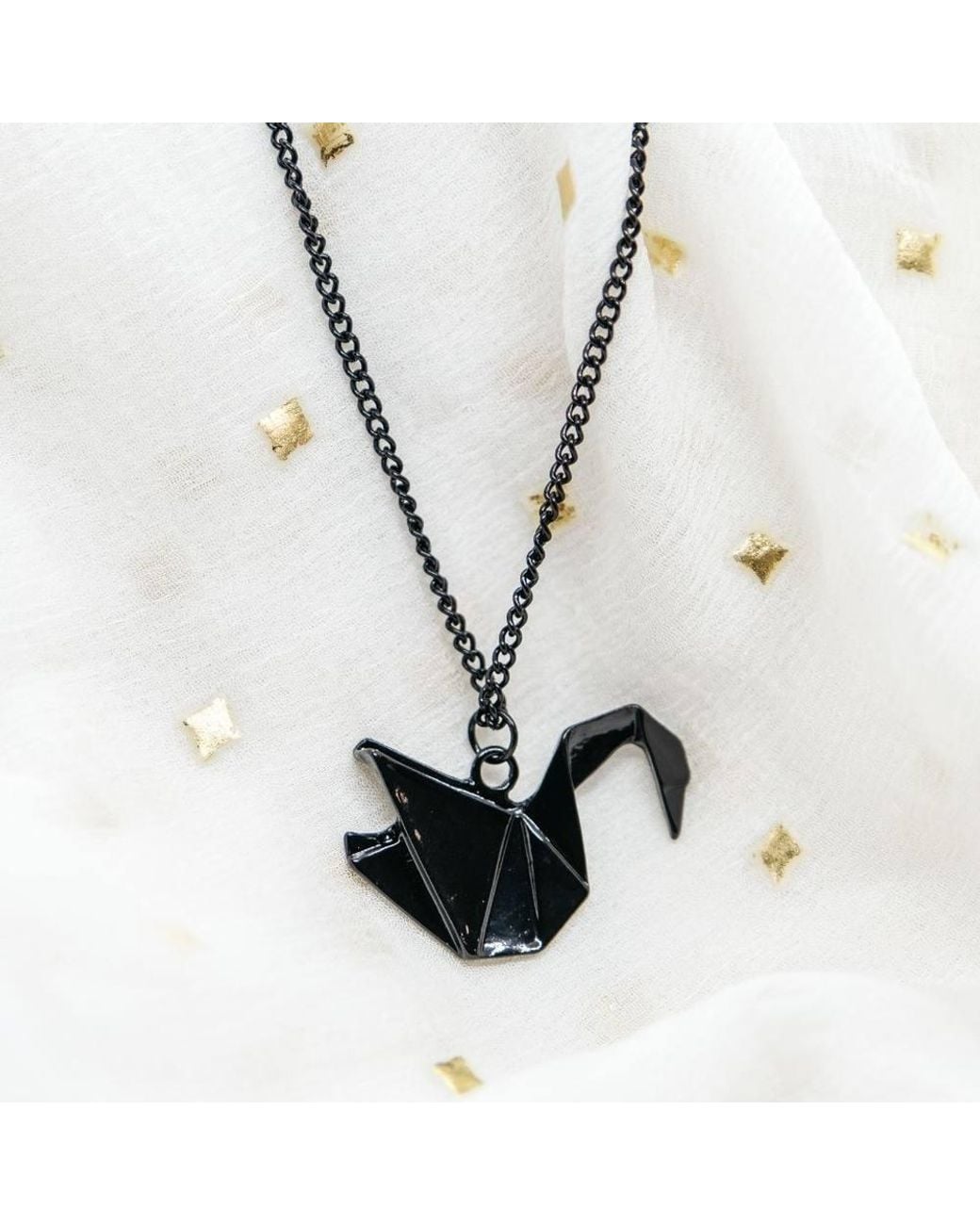 The Colourful Aura Brown Large Paper Cranes Swan Origami Pigeon Bird Animal Pendant Necklace