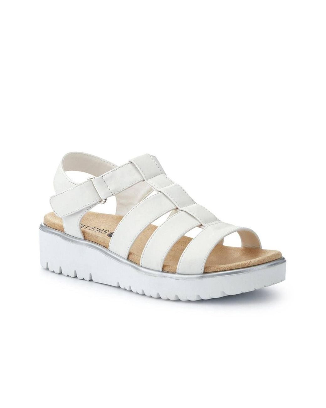 Pavers White Wide Fit Strappy Sandals