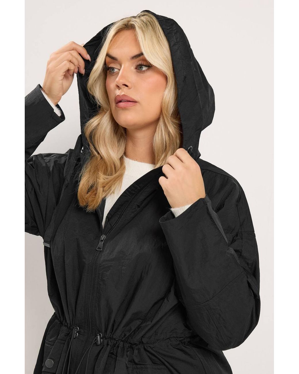 Yours Black Lightweight Longline Parka Jacket