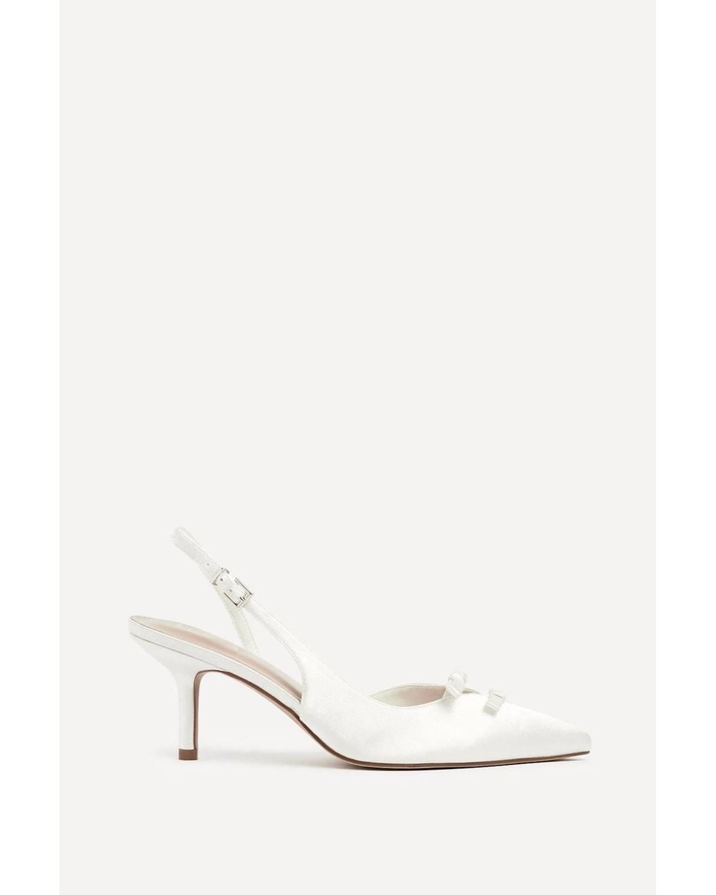 Linzi White Bound Bridal Ivory Satin Bow Heels