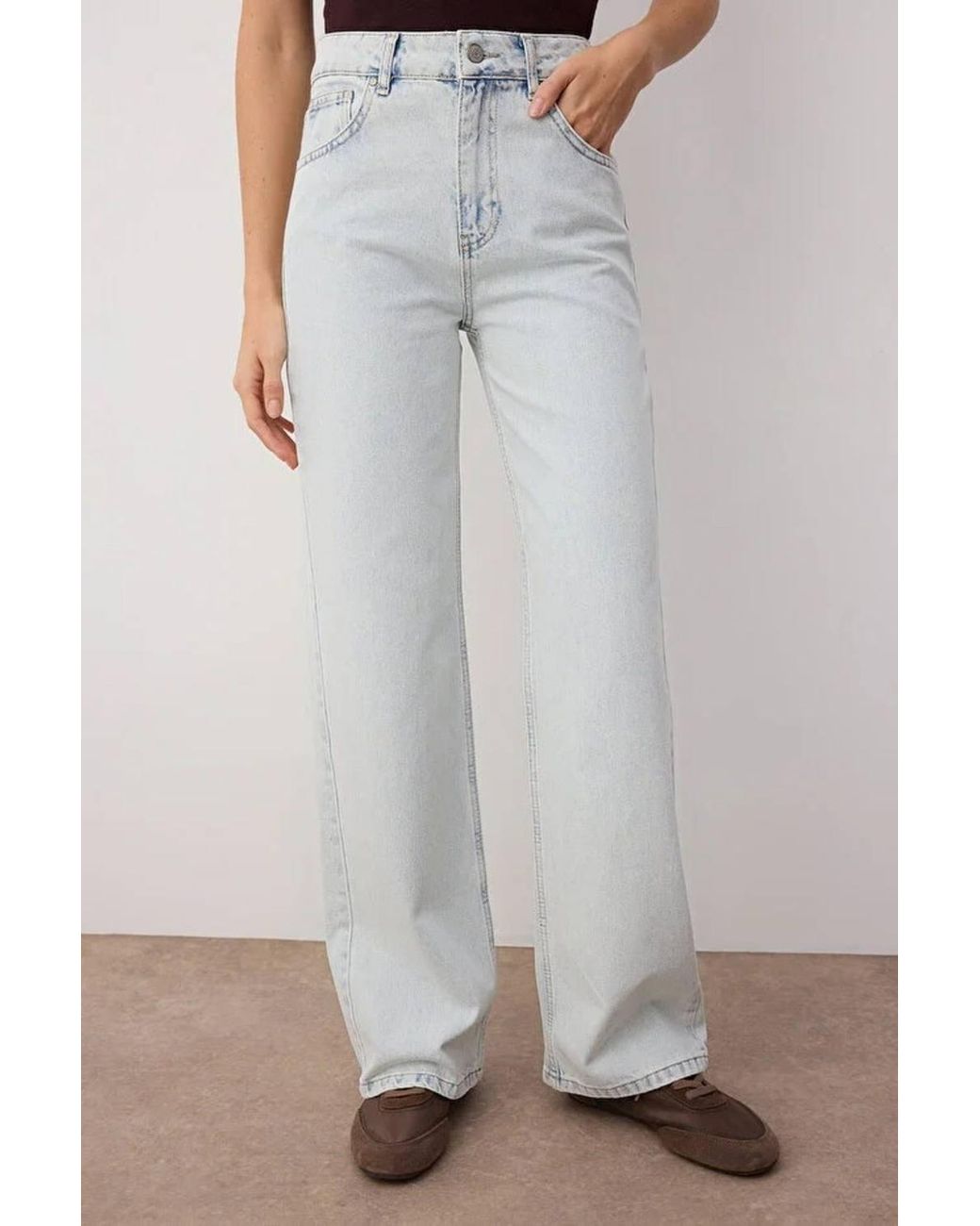 WOVCOR Multicolor High Waist Wide Leg Jeans W/ Pocket Details