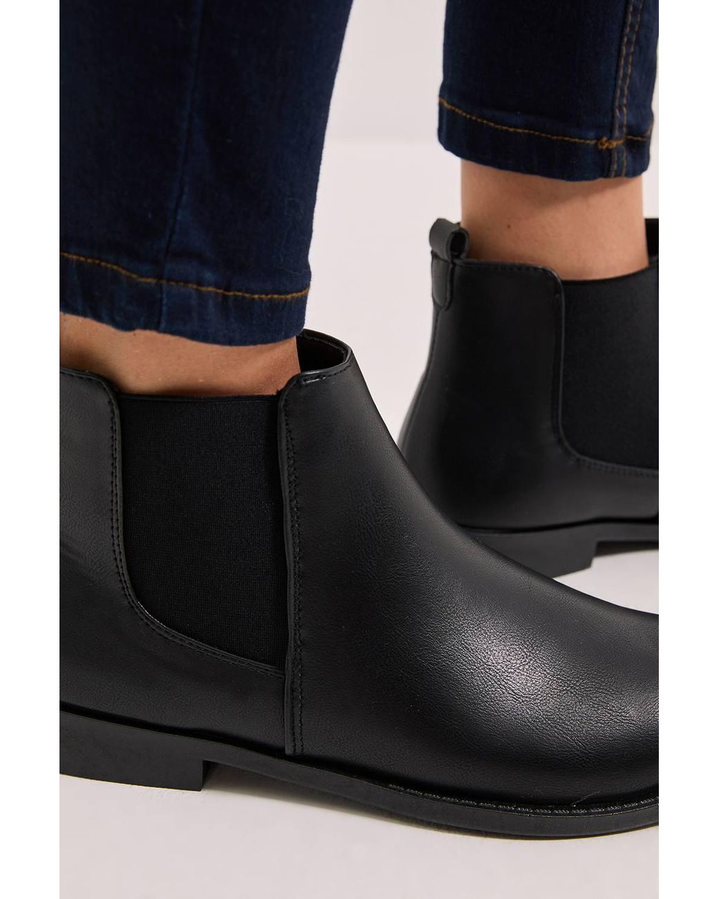 Dorothy Perkins Black Megs Flat Chelsea Boots