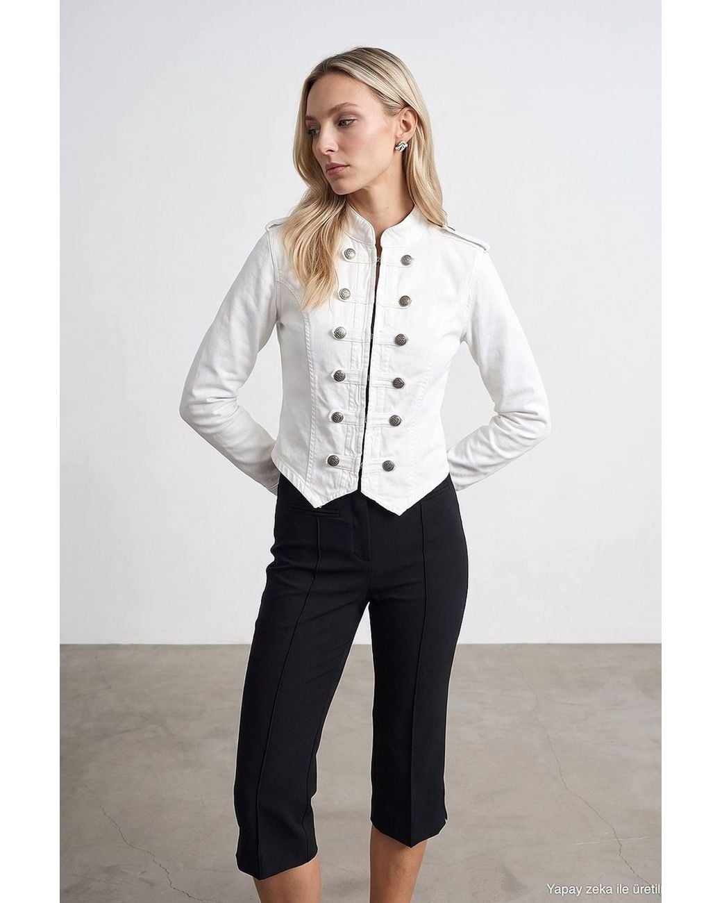 Dilvin White Cotton Jacket