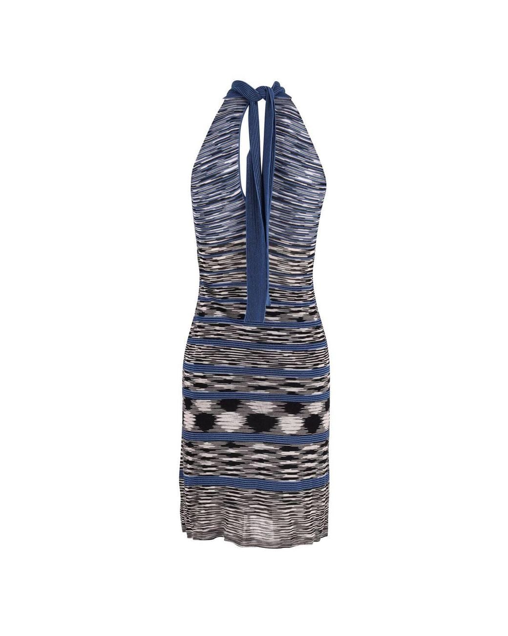 Missoni Blue Preloved Printed Halter Dress
