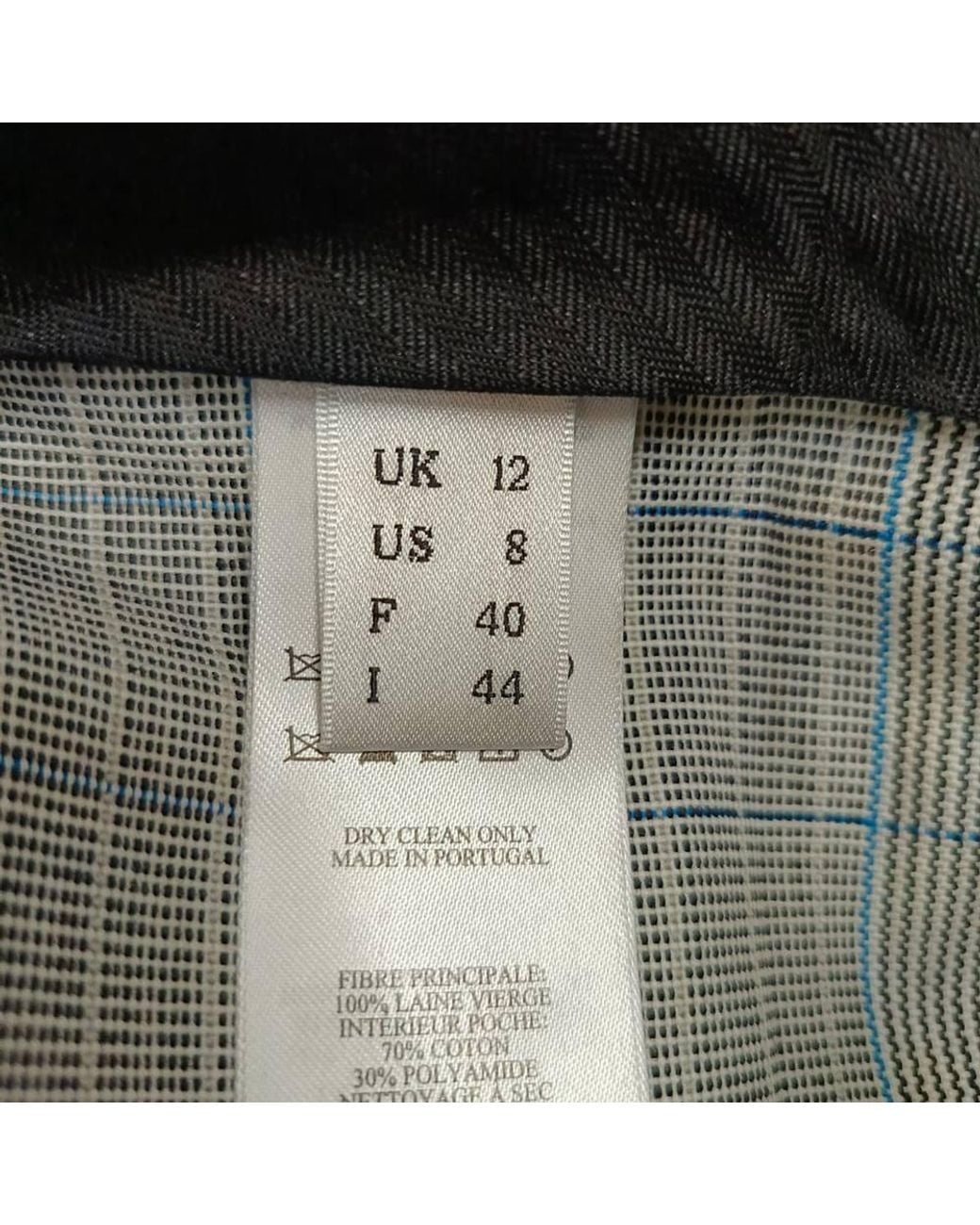 Victoria Beckham Gray Preloved Plaid Straight-Leg Trousers