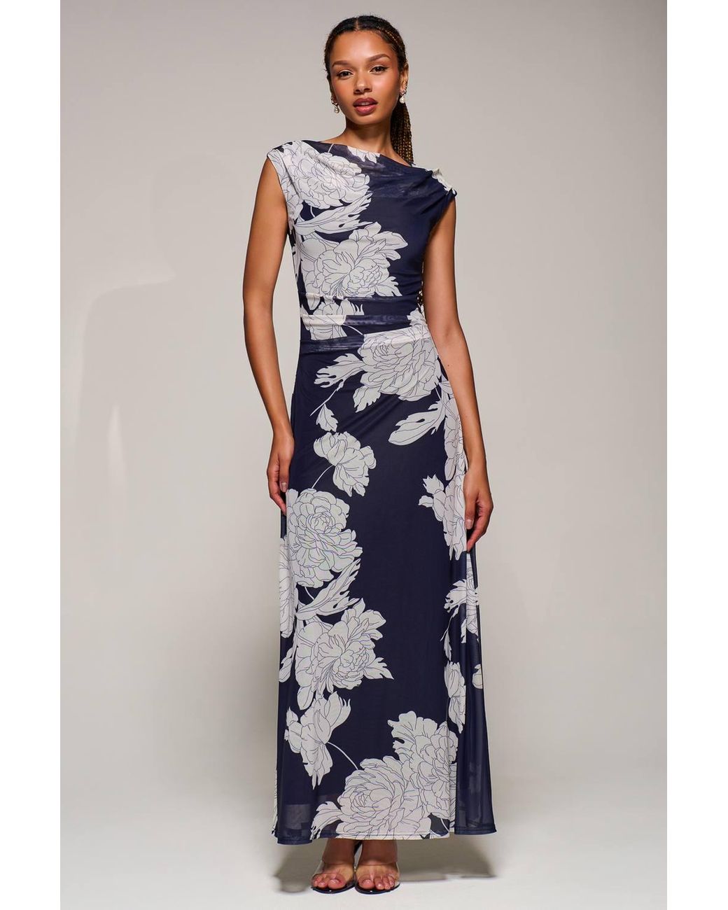 Jolie Moi White Multiway Neckline Mesh Maxi Dress