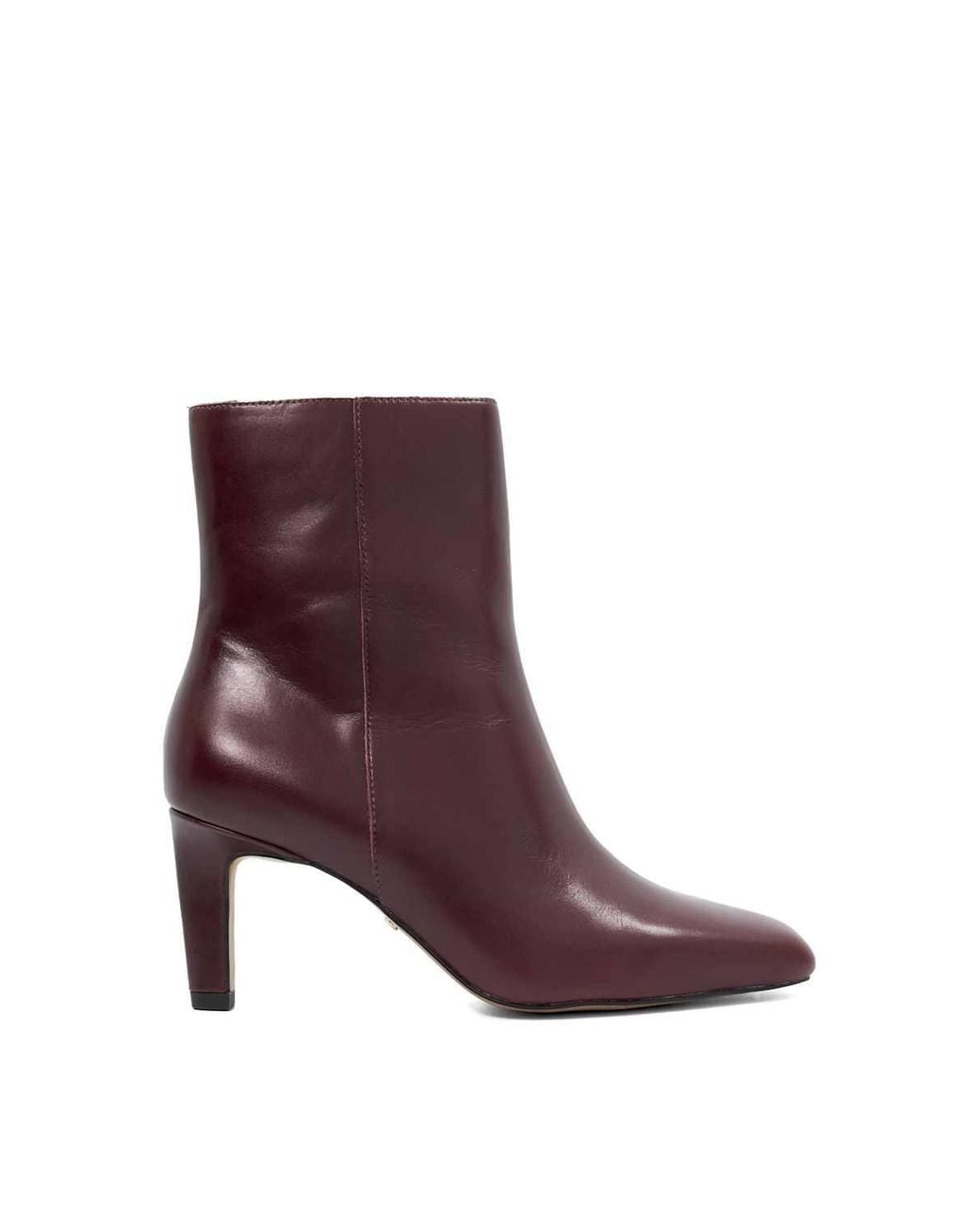 Dune Purple Wide Fit 'Ovation' Leather Ankle Boots