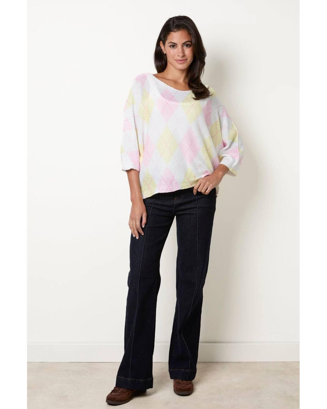 Blue Vanilla White Long Sleeve Round Neck Jumper