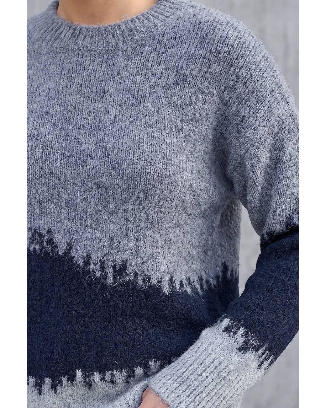 Roman Gray Petite Abstract Knit Jumper