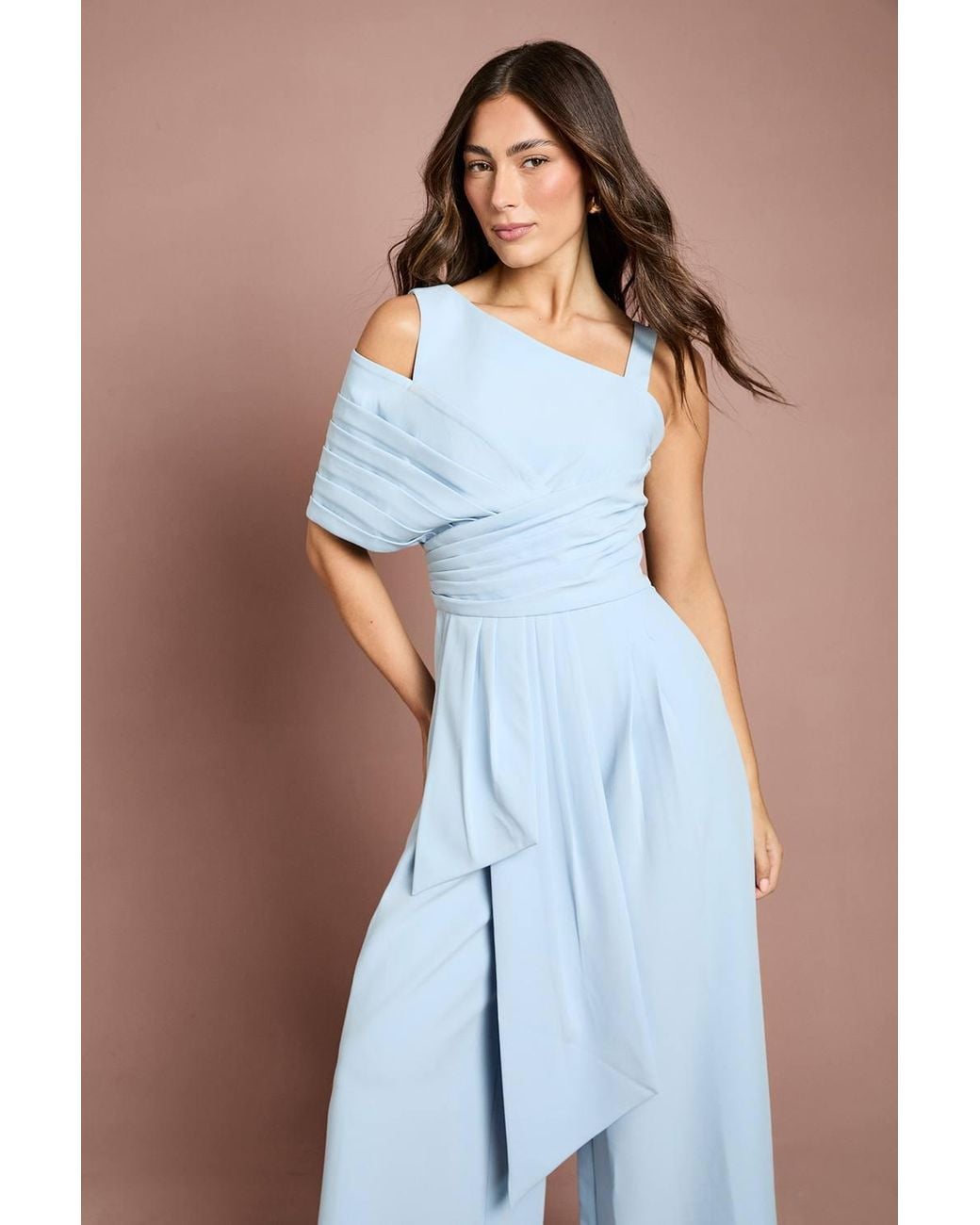 Coast Blue Bow Detail Jumpsuit