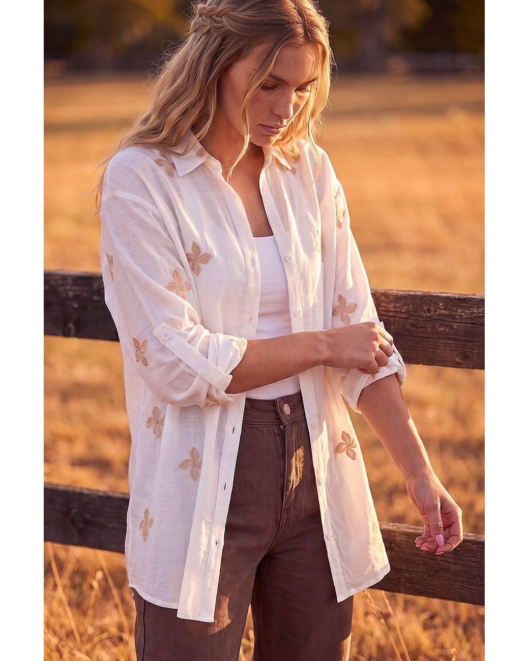 Roman Purple Floral Embroidered Shirt