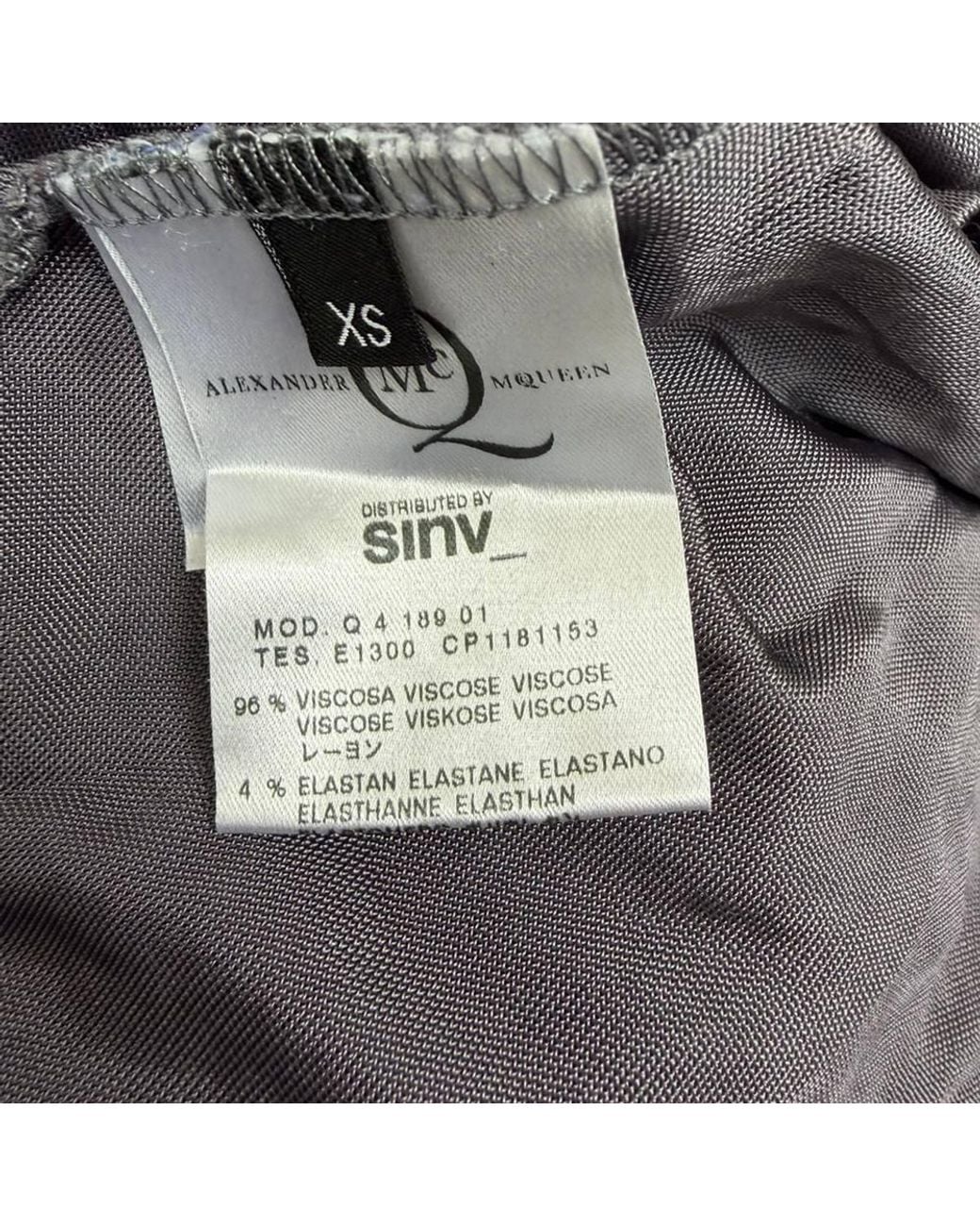 McQueen Gray Preloved Round Neck Draped Tunic Top