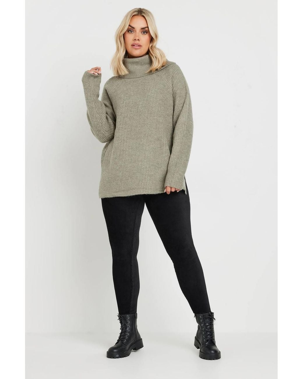 Yours Black Cord Leggings