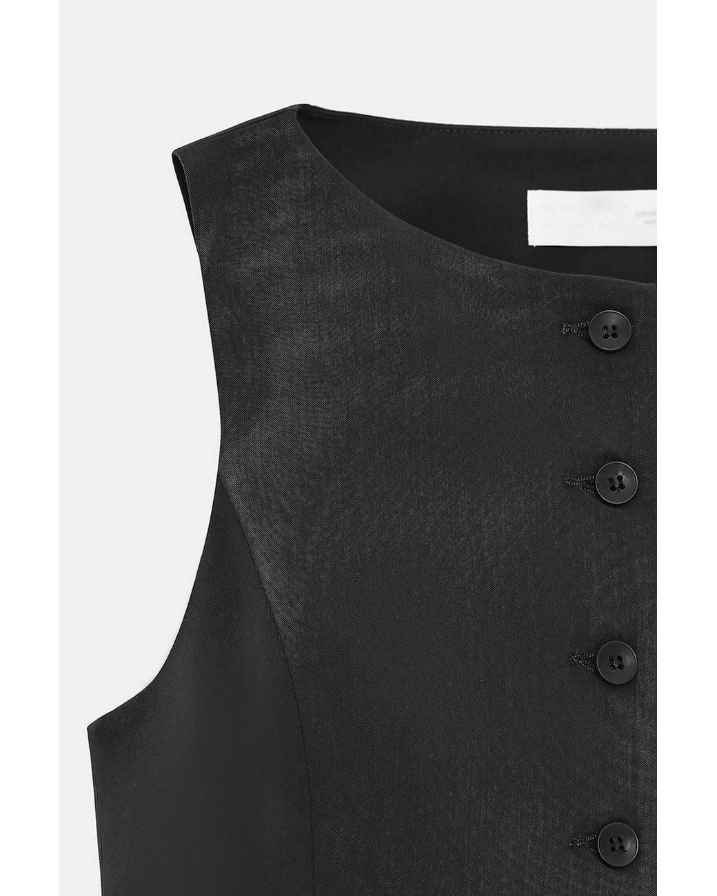 Dilvin Blue Fitted Crop Waistcoat