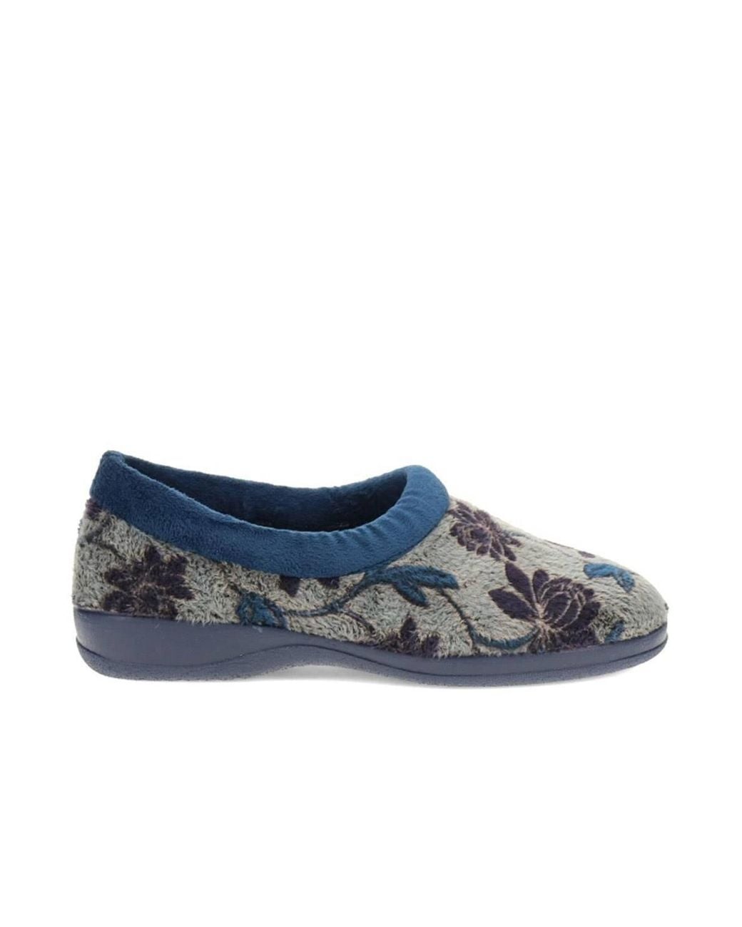 Pavers Blue Faux-Fur Full Slippers