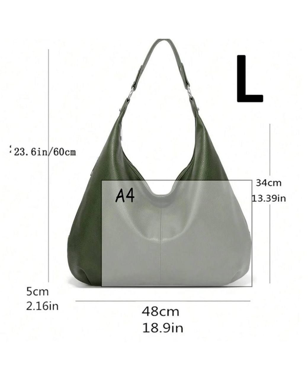 AJVANI Green Shoulder Underarm Hobo Tote Bag