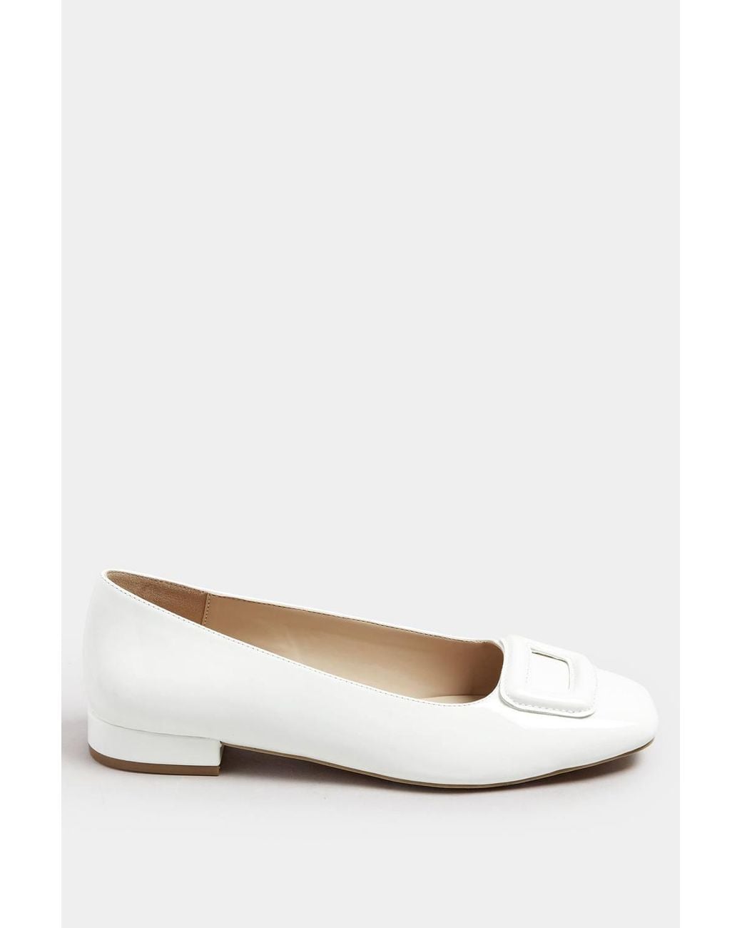 Long Tall Sally Blue Patent Square Toe Flats