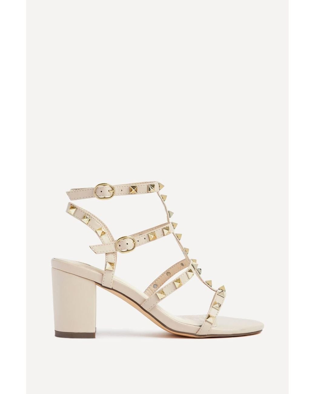 Linzi Natural Tessa Studded Block Heel Sandals