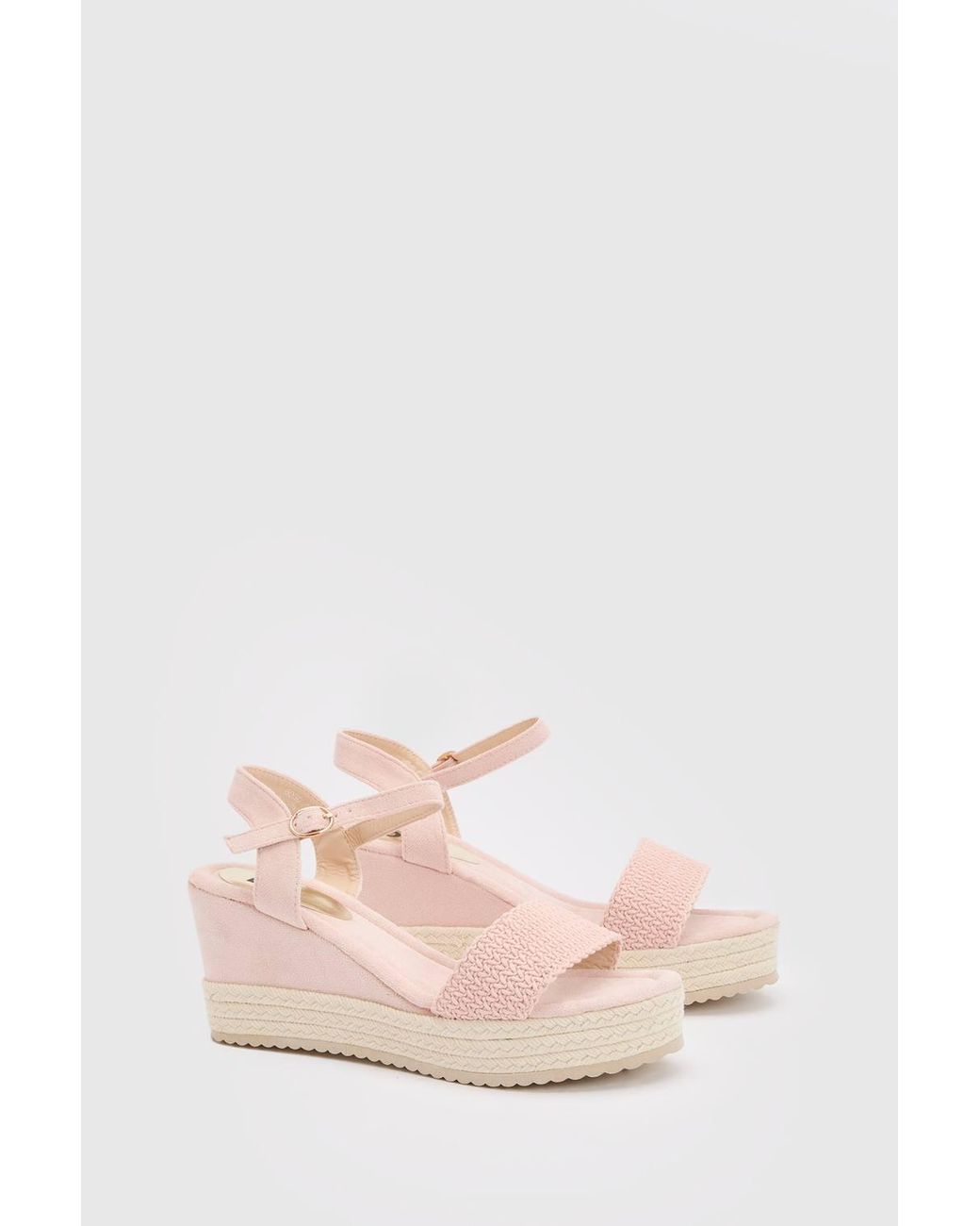Dorothy Perkins Blue Amelie Textile Platform Open Toe Wedge Sandals