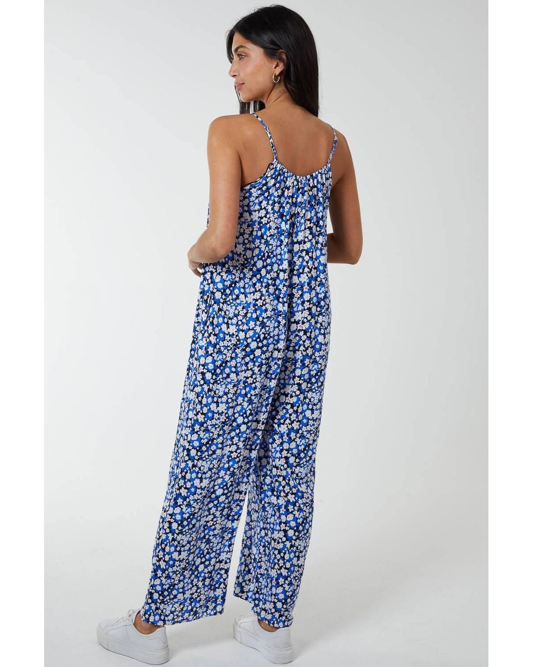 Blue Vanilla Blue Oversized Wide Leg Jumpsuit