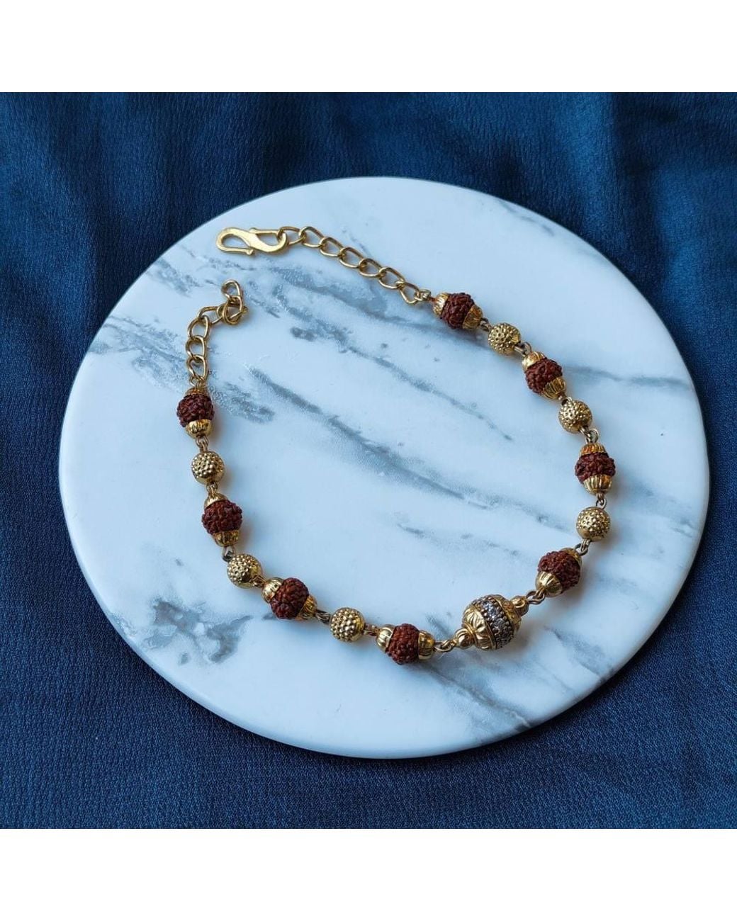 The Colourful Aura Brown Indian Shiva Rudraksha Beaded Hindu Bracelet