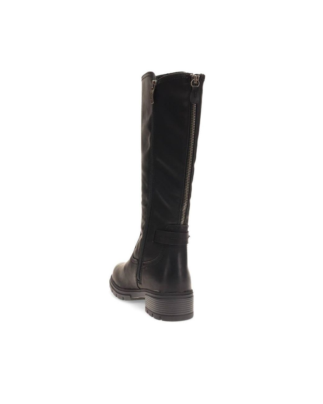 Pavers Black Buckle Detail Long Boots