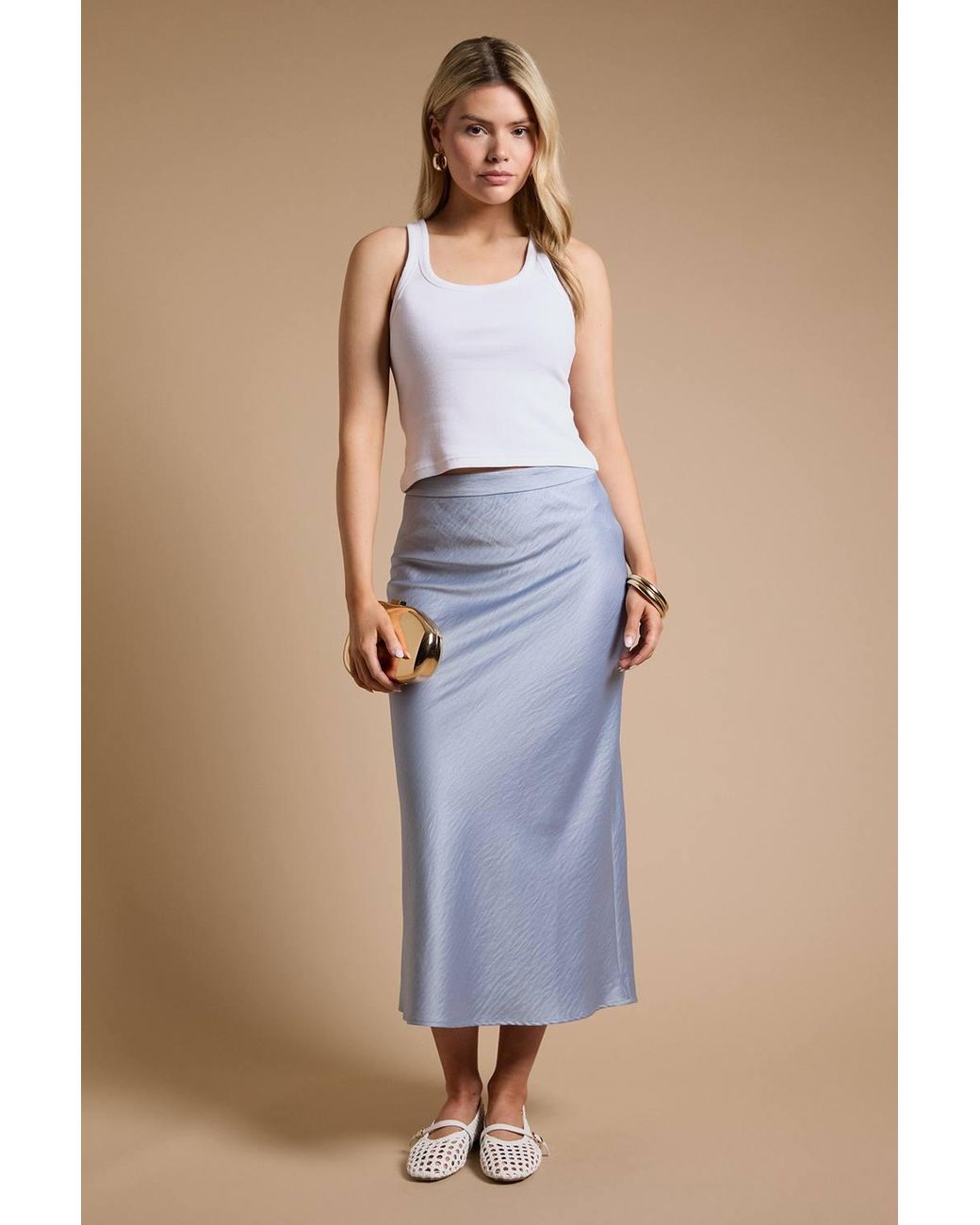 Dorothy Perkins Blue Relaxed Bias Skirt