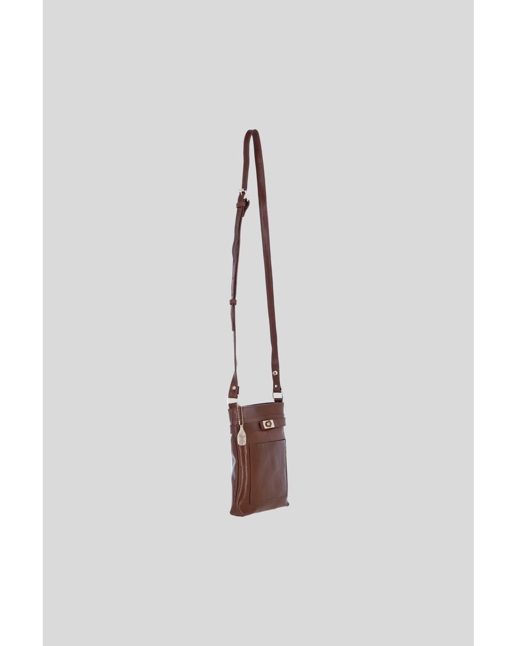 Ashwood Leather Brown Real Leather Crossbody Bag W/ Adjustable Strap