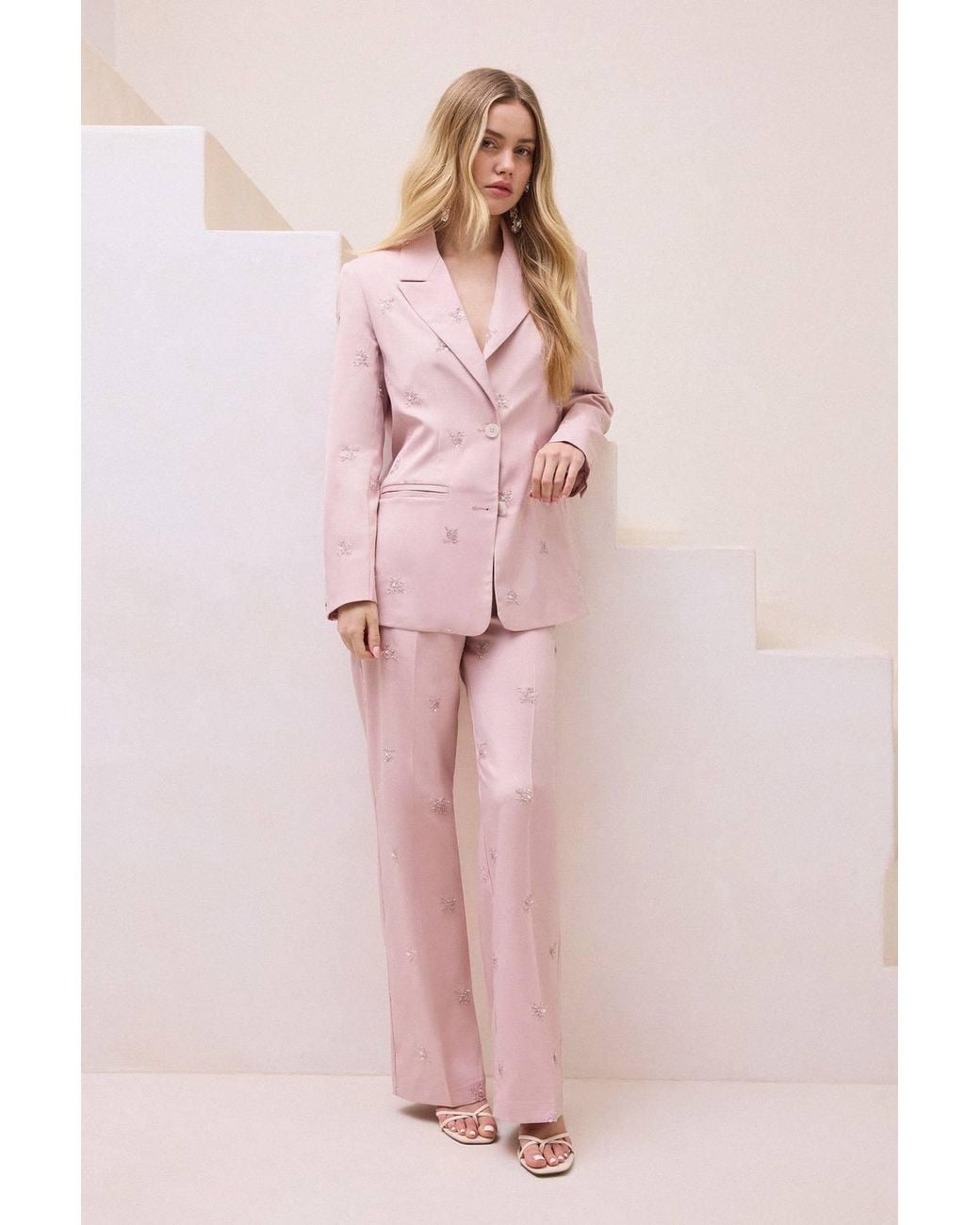 Oasis Pink Embellished Trouser