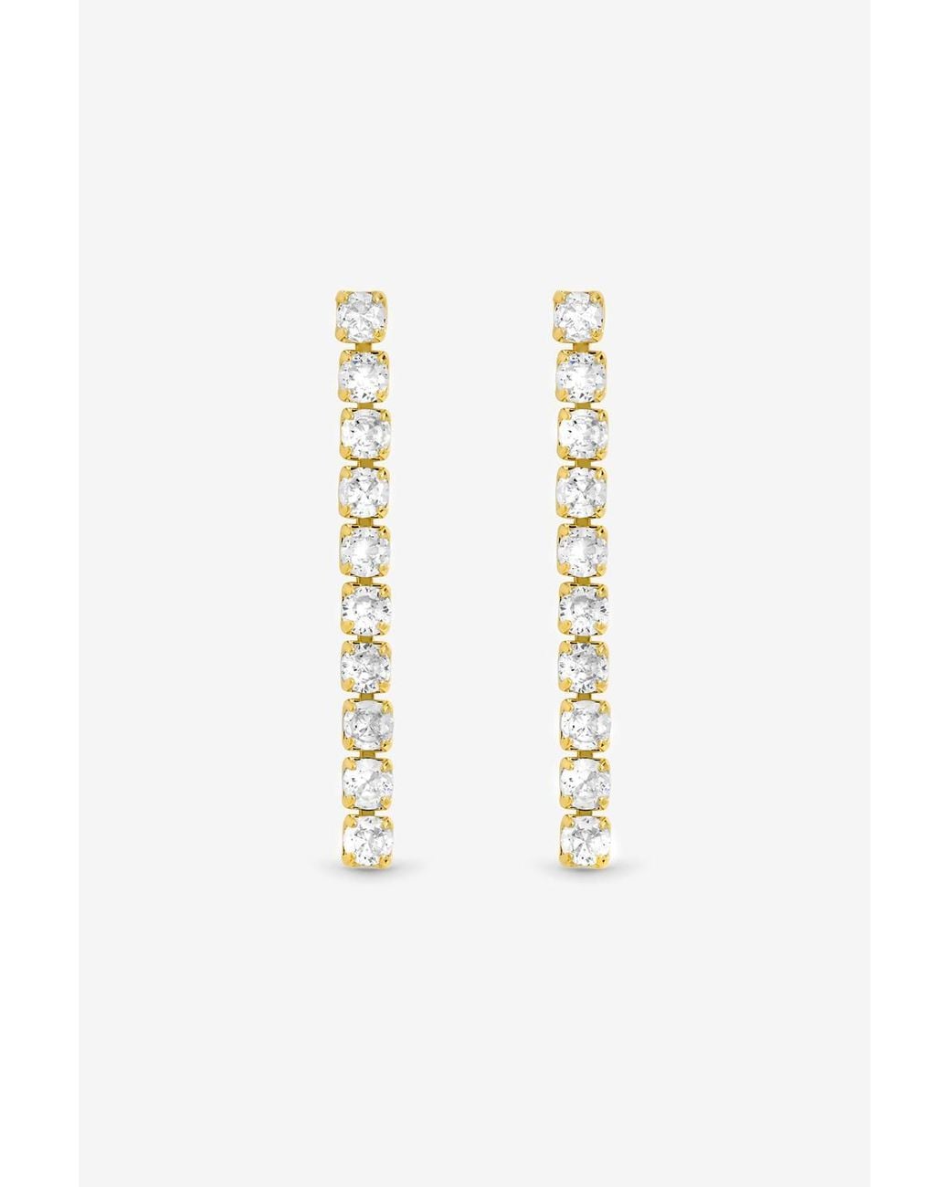 Jon Richard White Plated & Cubic Zirconia Round Tennis Earrings
