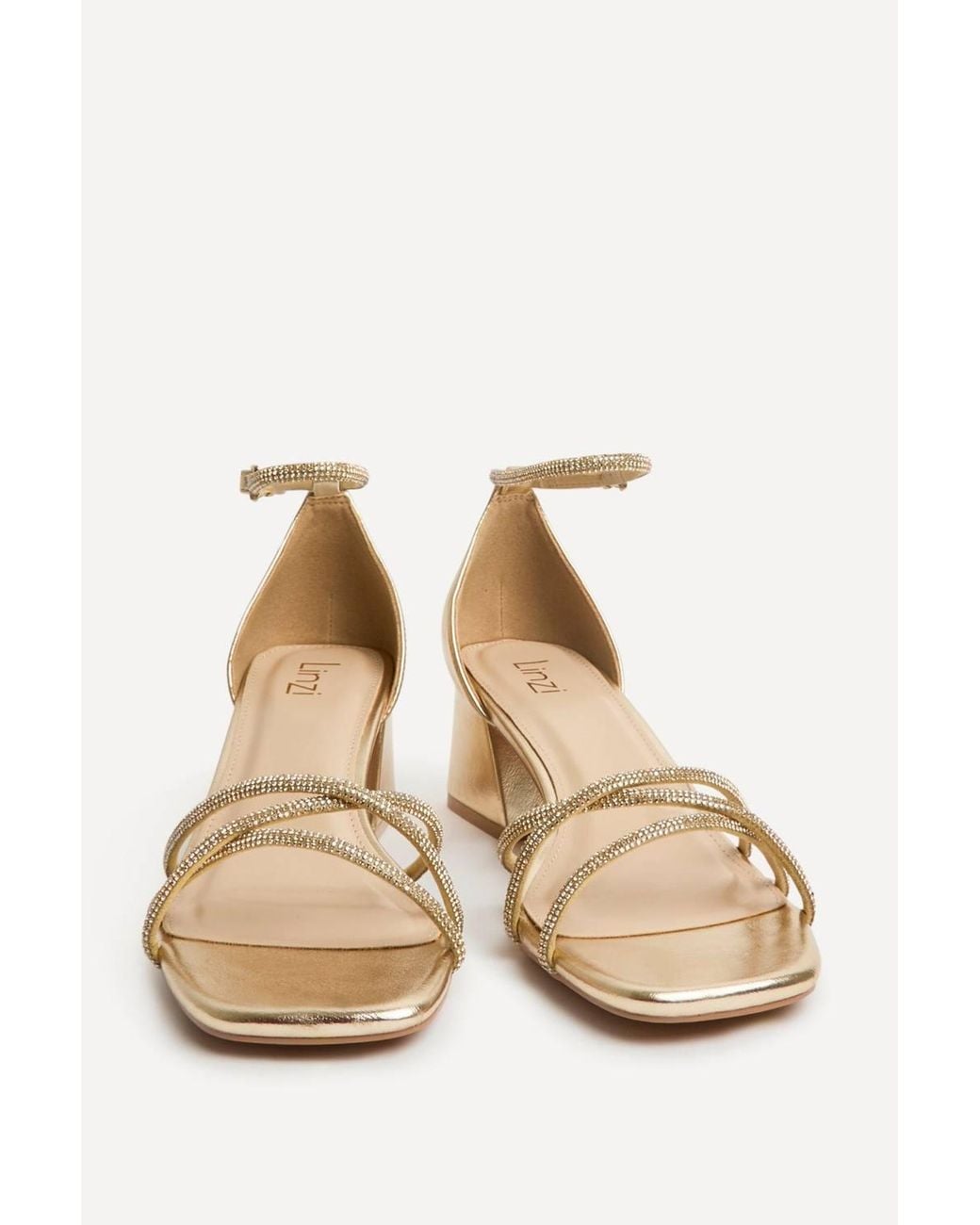 Linzi Natural Amour Diamante Heeled Sandals
