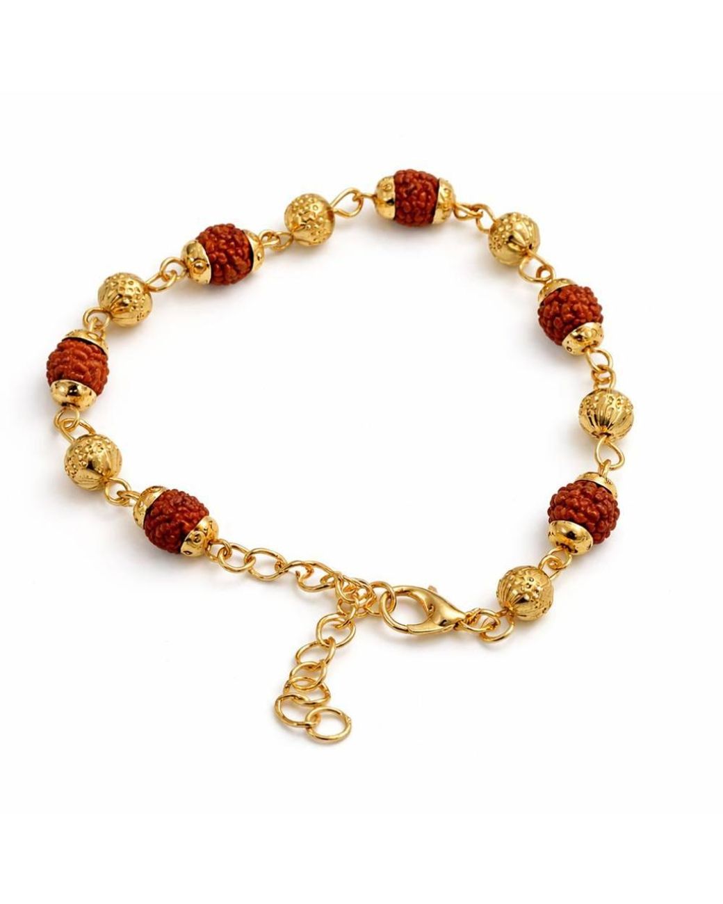 The Colourful Aura Brown Indian Shiva Rudraksha Beaded Hindu Bracelet
